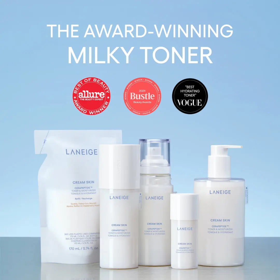 Laneige Cream Skin Toner + Mist Pump Duo, Skincare Bundle, Milky Toner, Korean Skincare, Hydrating, Lightweight Moisturizer