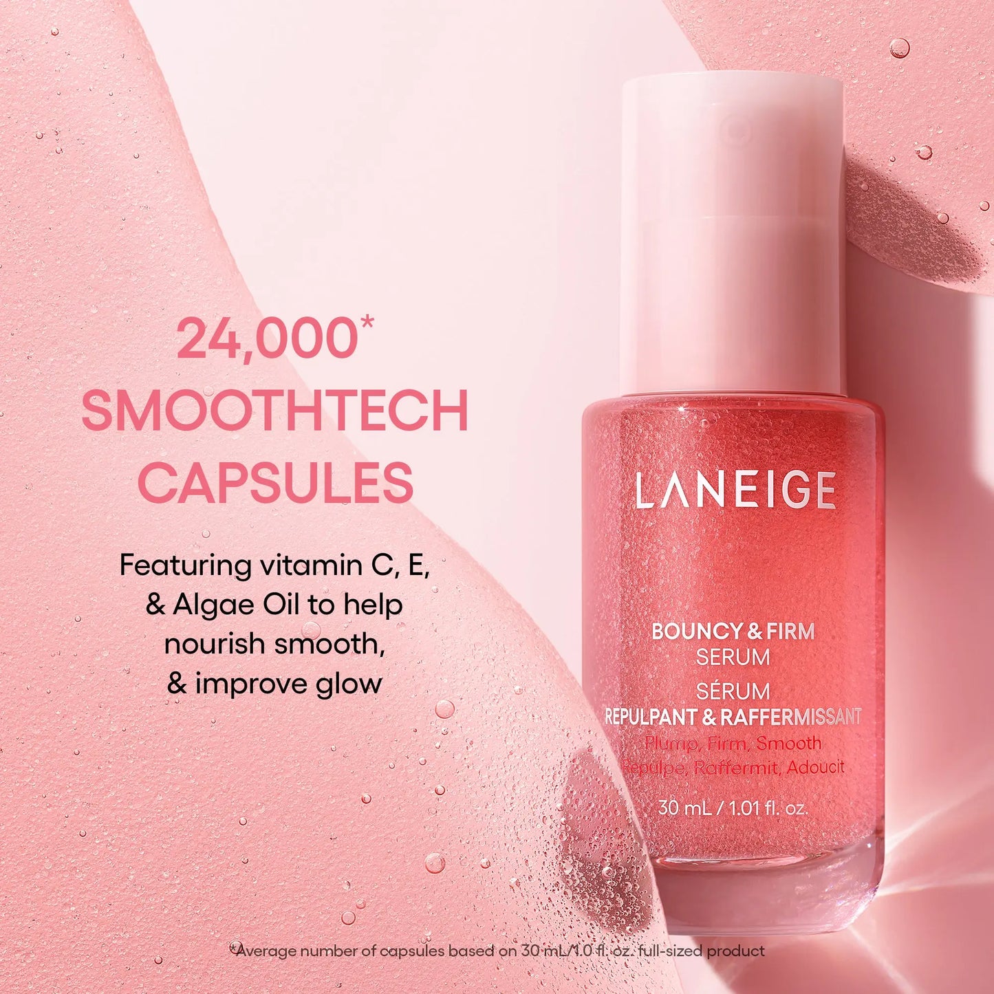 Laneige Bouncy & Firm Serum, Korean Skincare, Visibly Firming, Plumping