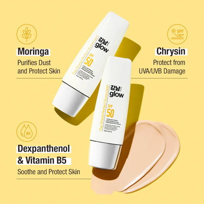 GANGNAM GLOW - Day Shield Perfect Sunscreen Spf50+/Broad Spectrum | LIGHTWEIGHT KOREAN MINERAL SUNSCREEN with NO WHITECAST