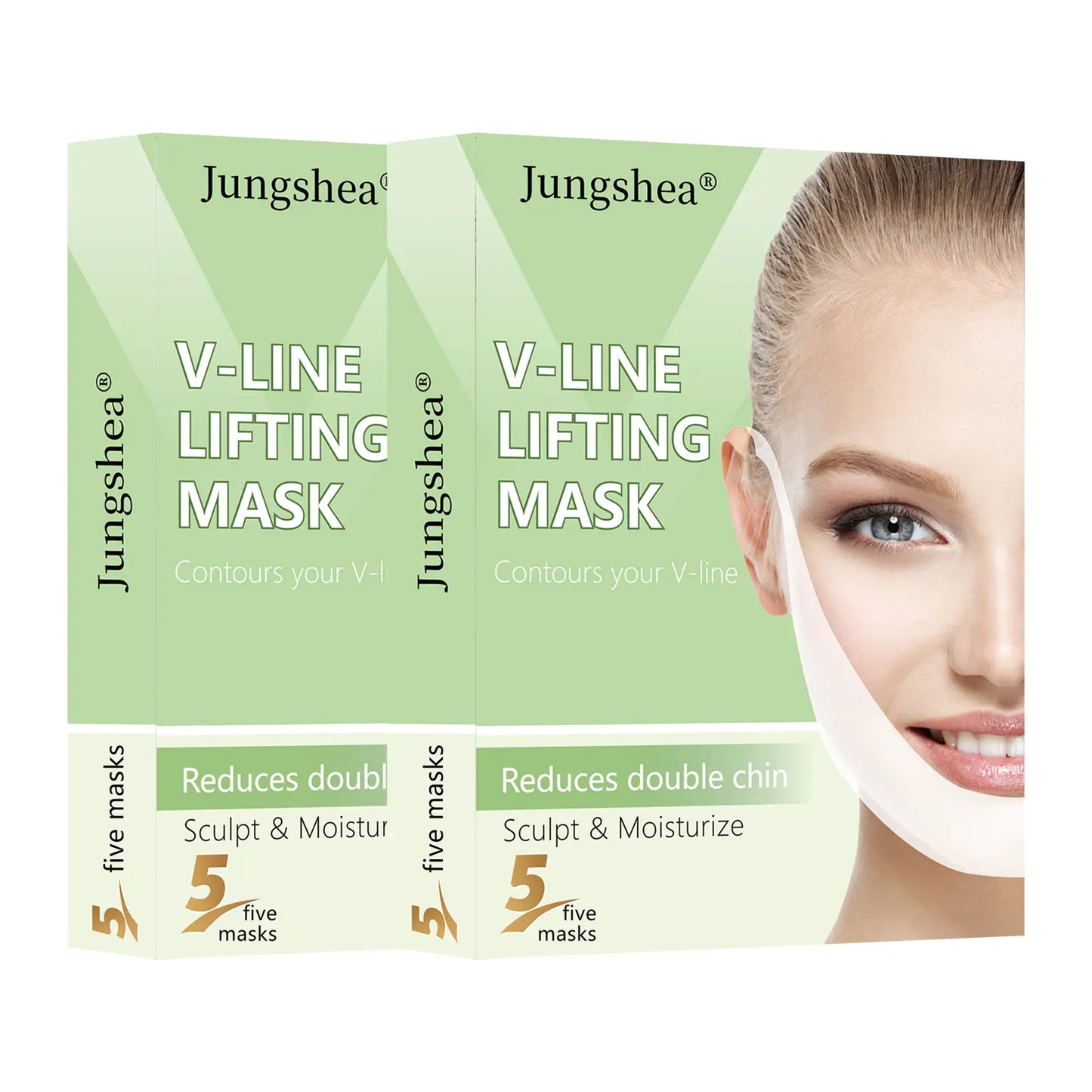 V-Line Lifting Mask | Daily Hydrating Skincare | Reduces Double Chin & Depuffs | Aloe & Hyaluronic Acid | 5 Masks | Stretchy Fit for All Face Shapes | Pre-Event Quick Fix | Unisex