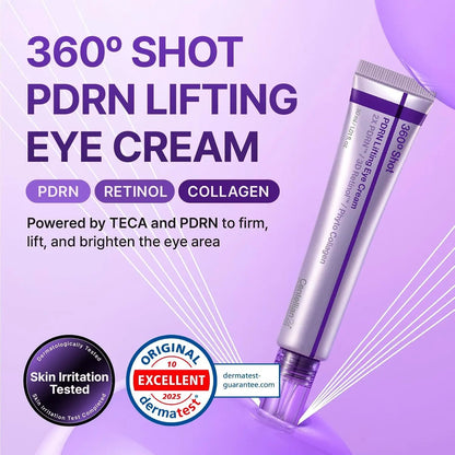 [Centellian24] 360° Shot PDRN Lifting Eye Cream | Firming & Anti-Aging Eye Treatment for Fine Lines & Dark Circles | TECA + PDRN + Retinol | Korean Skincare | 30 Ml