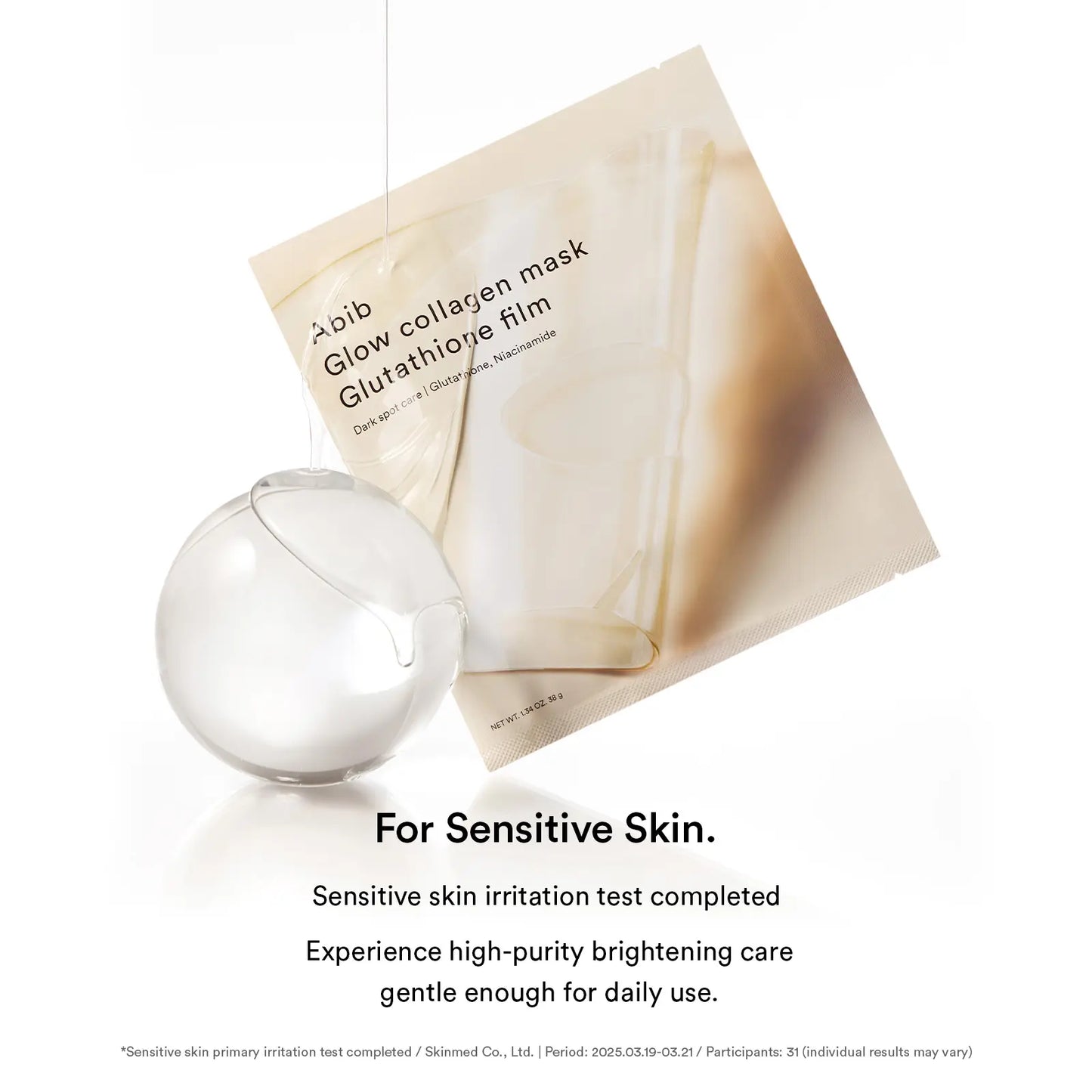 [Abib Official] Glow Collagen Mask Glutathione Film (4P) L Brightening Film Mask