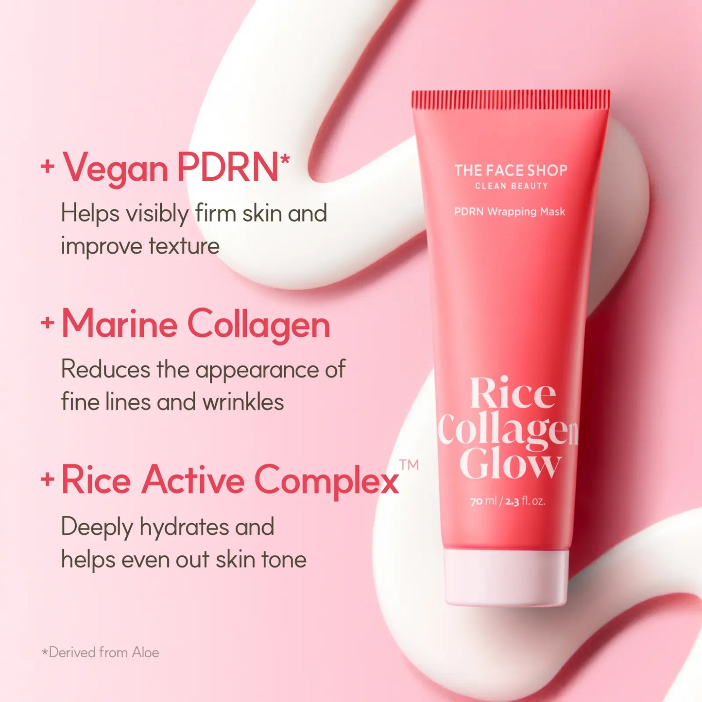 [THE FACE SHOP] Rice Collagen Glow PDRN Wrapping Mask | Peel-Off Radiant Skin Mask with Rice Complex, Collagen & PDRN for Firm, Glass-Like Skin | Korean Skincare, 3.52 Oz