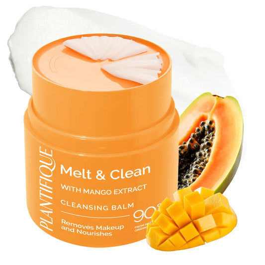 Korean Cleansing Balm Makeup Remover – Mango & Papaya Melting Balm with Hyaluronic Acid & Ceramide | Waterproof Makeup Dissolver, Oil-Based Double Cleanse Balm | Hydrating Gentle Cleanser for All Skin Types