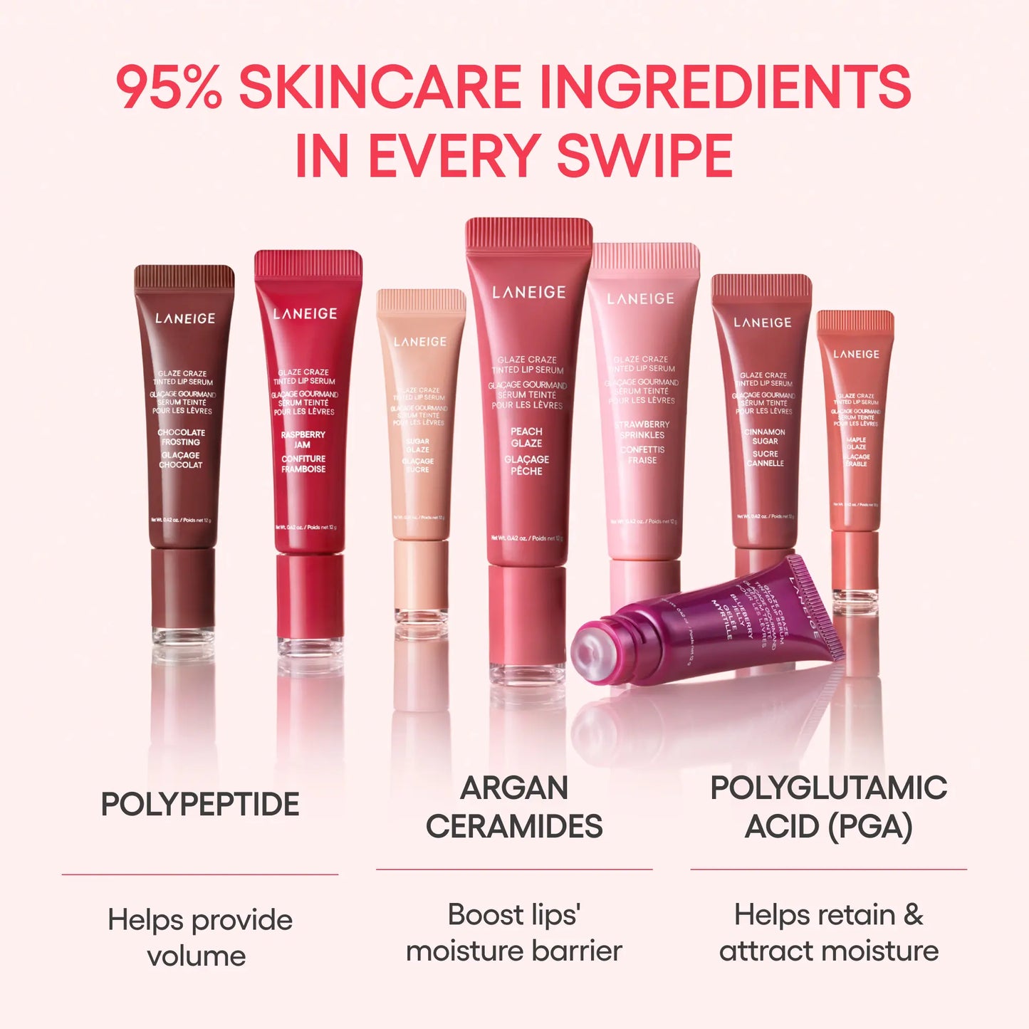 Laneige Glaze Craze Tinted Lip Serum Extension, Cool-Toned Shades, Limited Edition