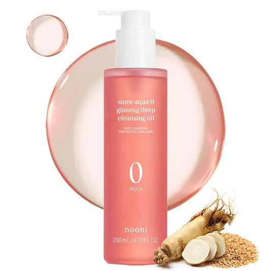 Nooni Korean Ginseng Cleansing Oil L Revitalizing Makeup Remover for Glass Skin, Clear Radiant Water Proof Cleanser, Korean Skincare, Facial Cleanser, Makeup Remover for All Skin
