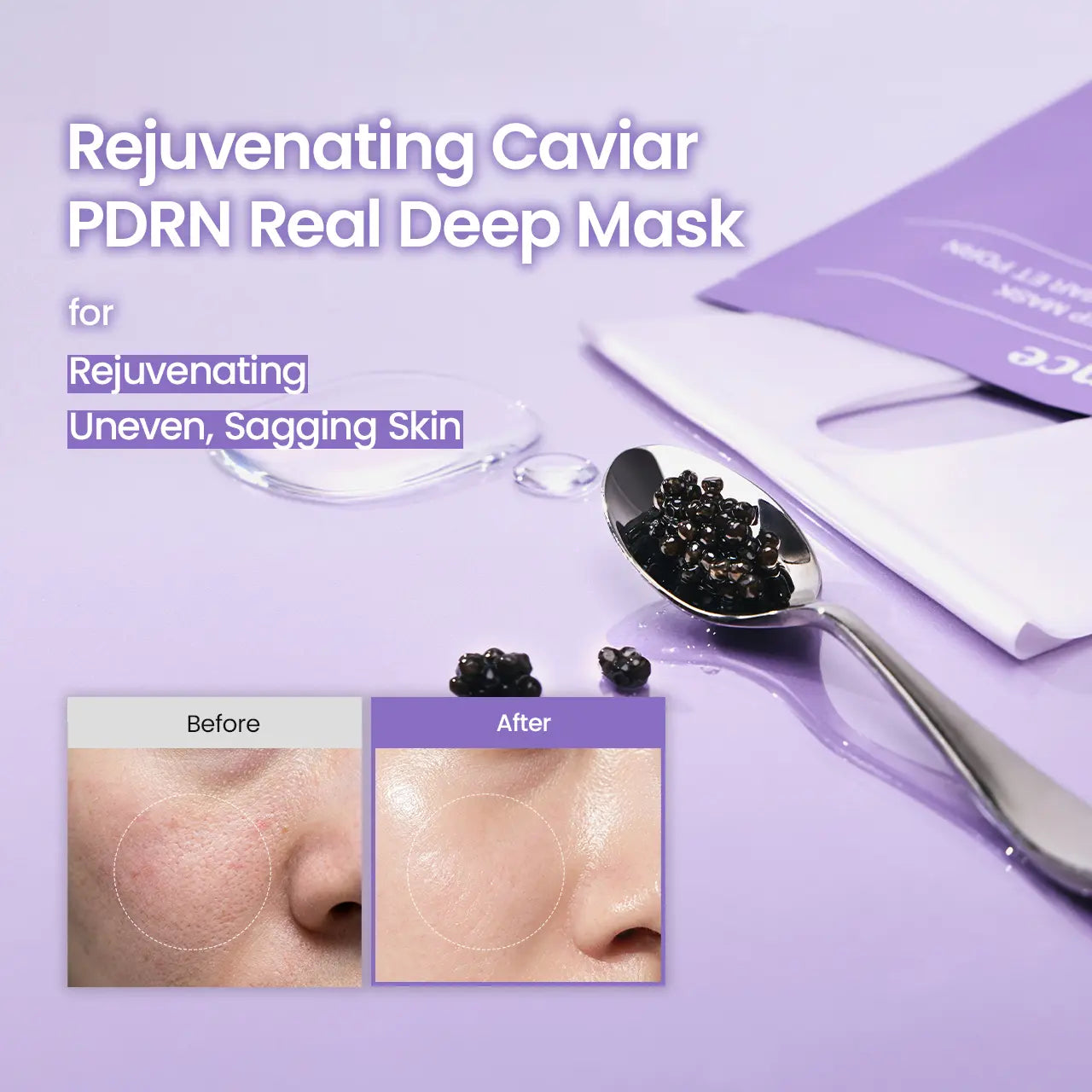 [Biodance Official] PDRN Sleeping Mask - Caviar & PDRN, Hydrogel Overnight Wrapping Mask, Deep Firming, Rejuvenating, Anti-Aging, Radiance, K-Beauty Skincare Mask, (4Ea) Deep Collagen Patch Face Care Products