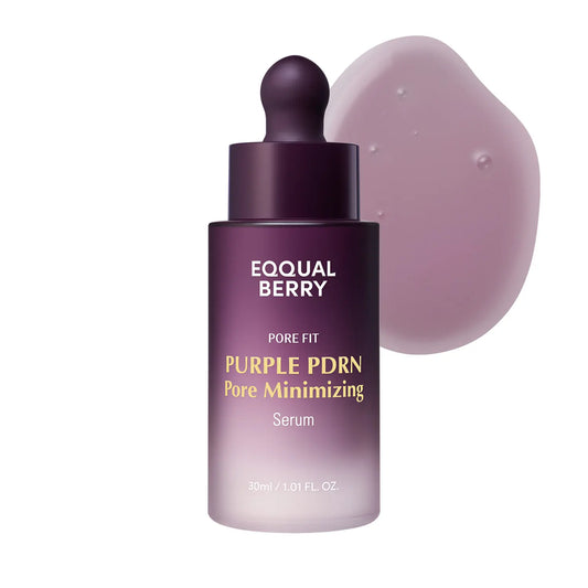 EQQUALBERRY Purple PDRN Pore Minimizing Serum – Vegan Collagen & Peptides for Pore Refining & Skin Elasticity | Niacinamide & CICA Exosome for Brightening & Calming | Korean Glass Skin, 1.01 FL OZ