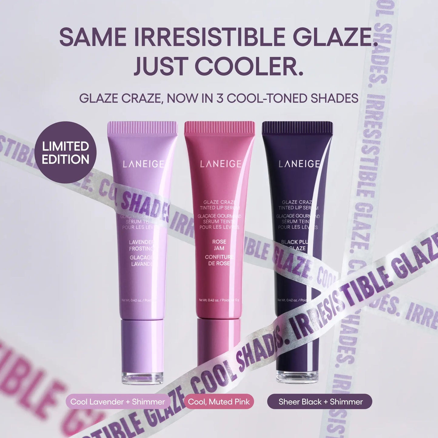 Laneige Glaze Craze Tinted Lip Serum Extension, Cool-Toned Shades, Limited Edition