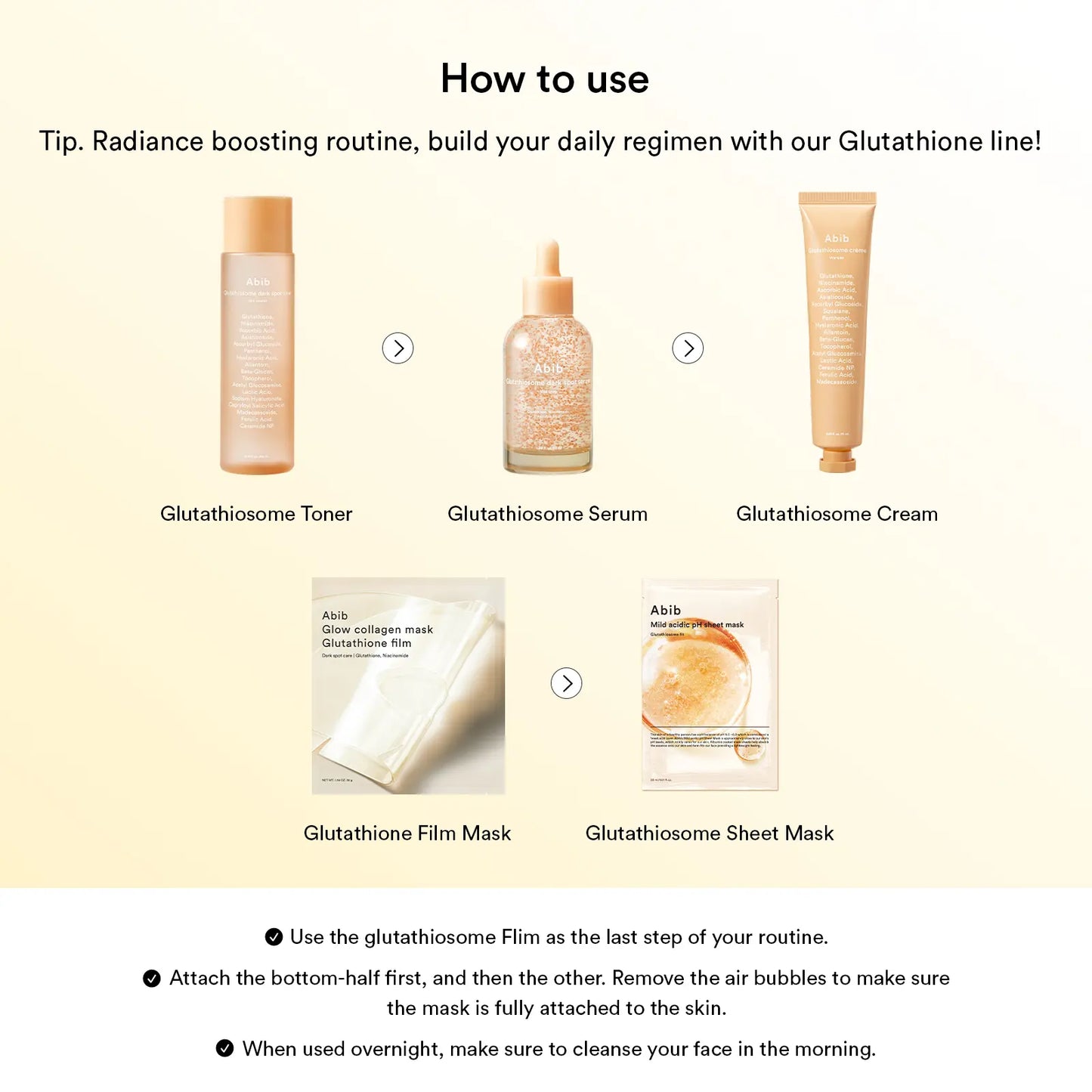 [Abib Official] Glow Collagen Mask Glutathione Film (4P) L Brightening Film Mask