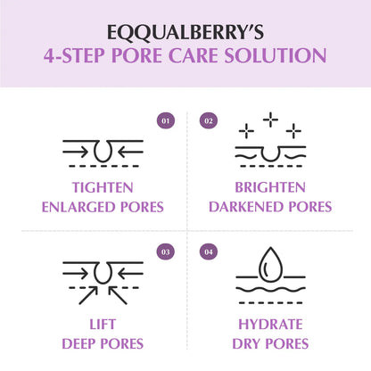 EQQUALBERRY Purple PDRN Pore Minimizing Serum – Vegan Collagen & Peptides for Pore Refining & Skin Elasticity | Niacinamide & CICA Exosome for Brightening & Calming | Korean Glass Skin, 1.01 FL OZ
