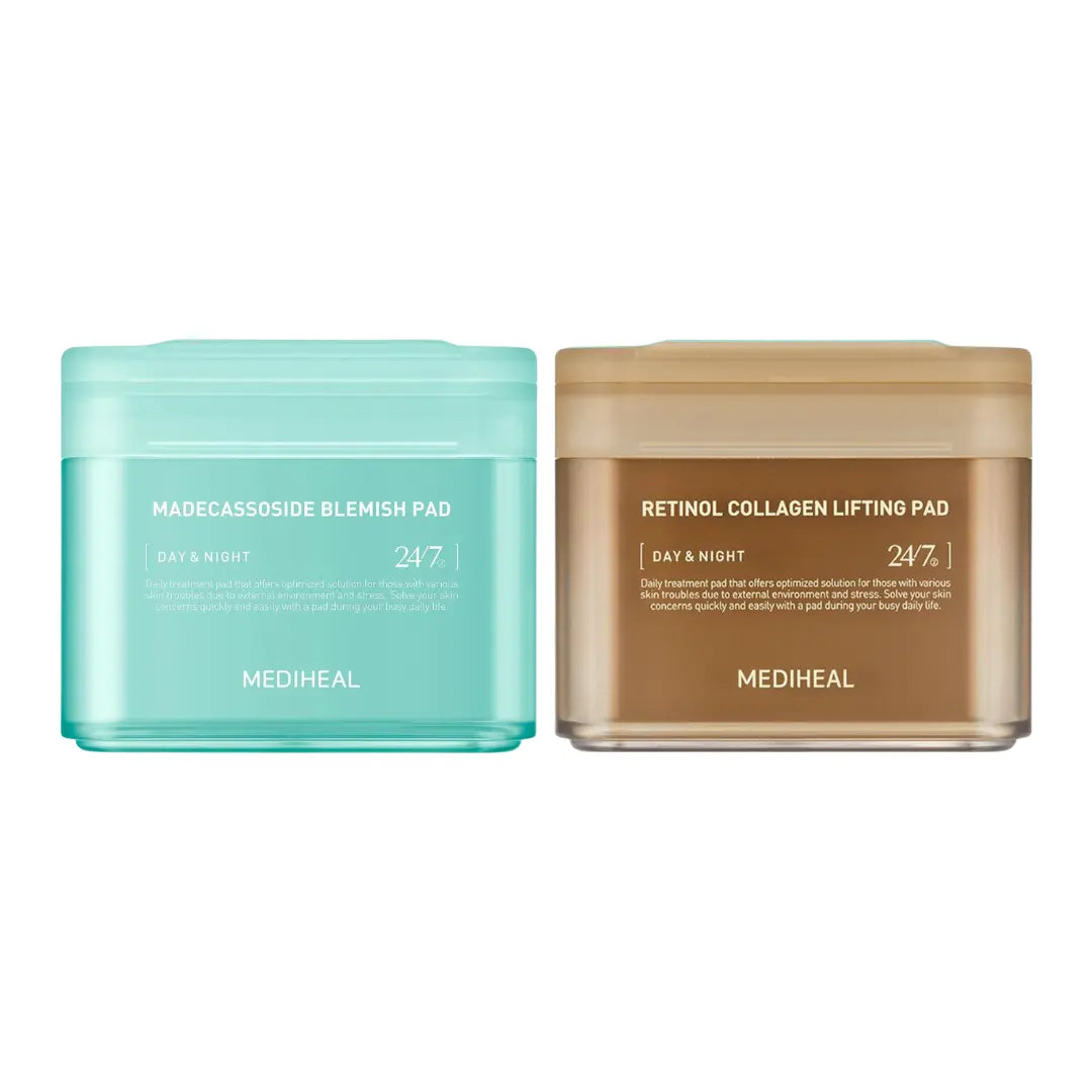 Mediheal Calming + Lifting Tonerpad Madecassoside Retinol Skin Selfcare Set Cleansing Skincare