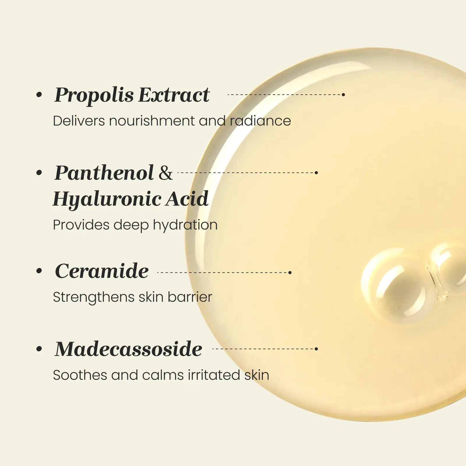 Honey Ceramide Toner - Propolis Treatment Ampule with Hyaluronic Acid, Ceramide & Centella Asiatica for Sensitive, Dry Skin, Repair Essence, Anti-Redness & Soothing Care, Korean Skincare for Radiant Complexion (150Ml / 5.07 Fl. Oz)