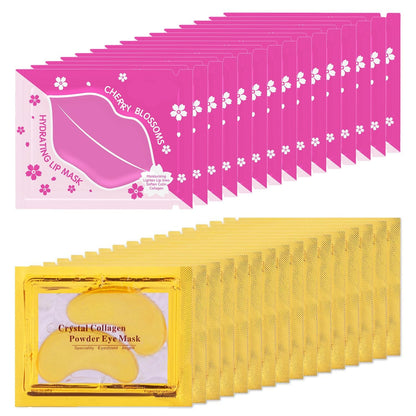 30 Pairs Lip and Eye Mask Set, anti Wrinkle Patches for Lip, under Eye Mask for Puffy Eyes, Lip Mask Bulk, Face Mask Bulk, Bachelorette Party Favors, Bulk Gifts, Teacher Appreciation Gifts