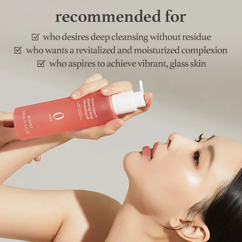 Nooni Korean Ginseng Cleansing Oil L Revitalizing Makeup Remover for Glass Skin, Clear Radiant Water Proof Cleanser, Korean Skincare, Facial Cleanser, Makeup Remover for All Skin