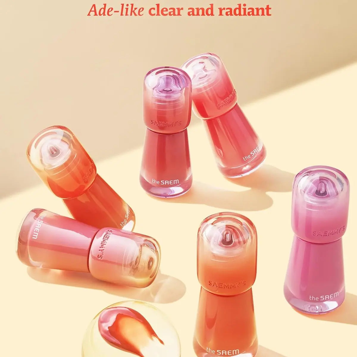 THE SAEM Ade Shot Tint Korean Lip Tint Vibrant Color Palette, Long-Lasting Formula, Hydrating & Nourishing, Precise Applicator