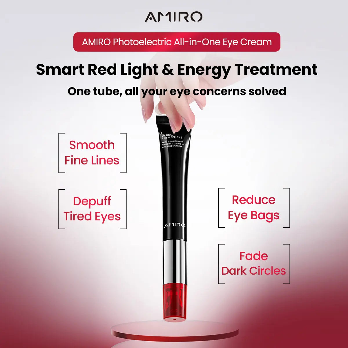 AMIRO-PDRN Red Light Eye Cream, Repairing Firming with PDRN Red Light Smooth - Radiant