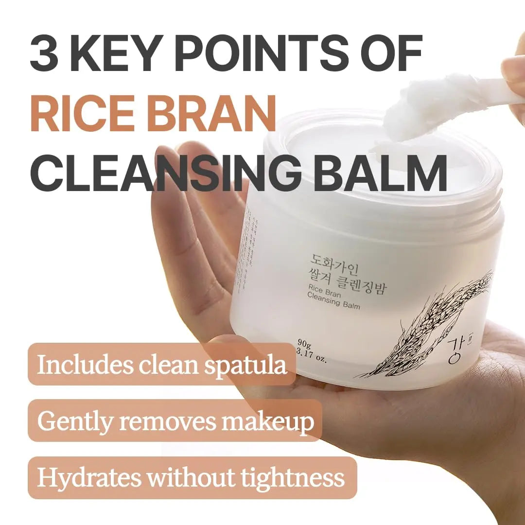 House of Dohwa Korean Cleansing Balm with Rice Scent (Milky Sherbet Texture) – Gentle Makeup Remover, Removes Waterproof Makeup and Facial Oil, Includes Hygienic Mini Spatula, Holiday Essential
