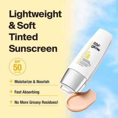 GANGNAM GLOW - Day Shield Perfect Sunscreen Spf50+/Broad Spectrum | LIGHTWEIGHT KOREAN MINERAL SUNSCREEN with NO WHITECAST