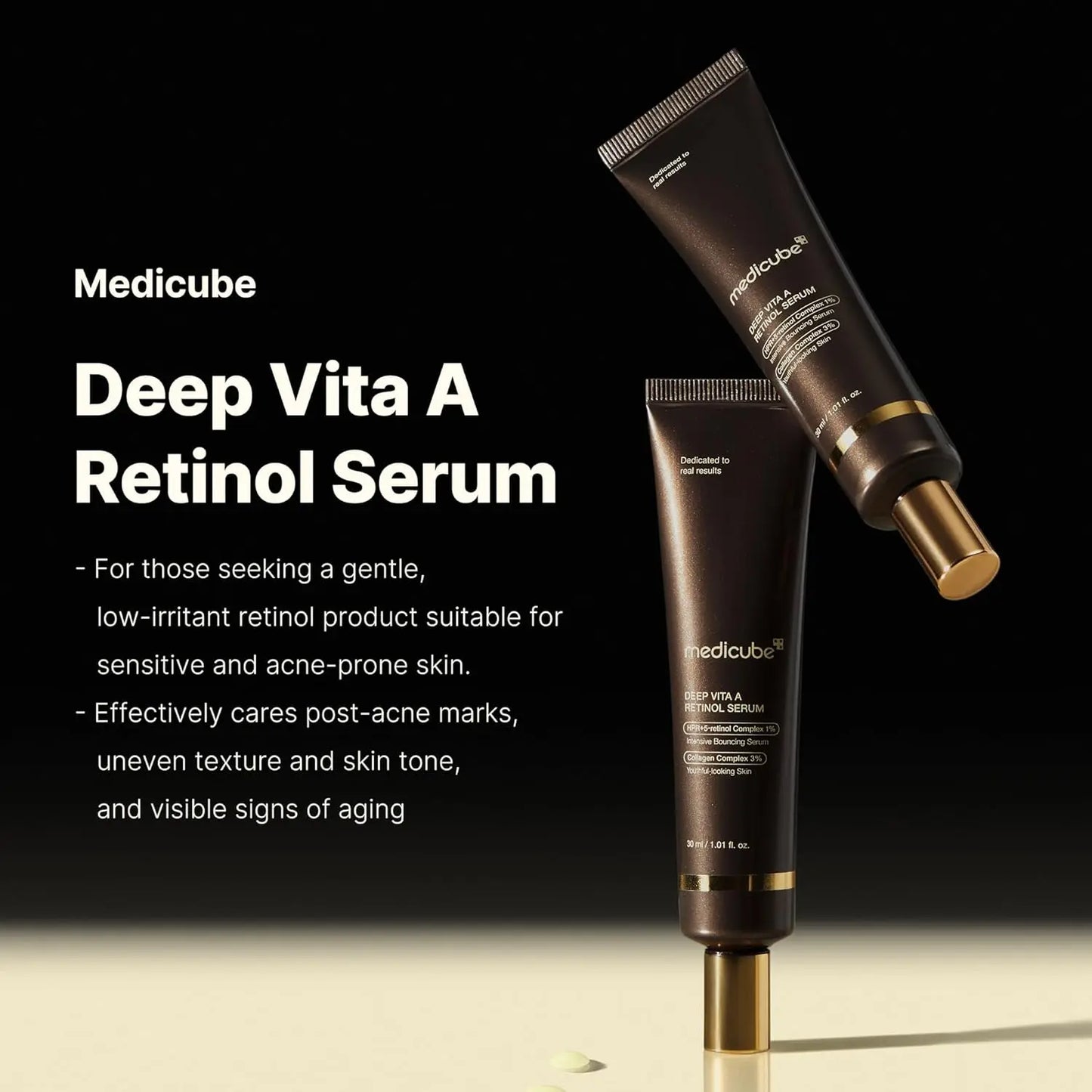 [Official Medicube Partner] Deep Vita a Retinol Serum 30Ml - Cares Post-Acne Marks, Uneven Skin Tone