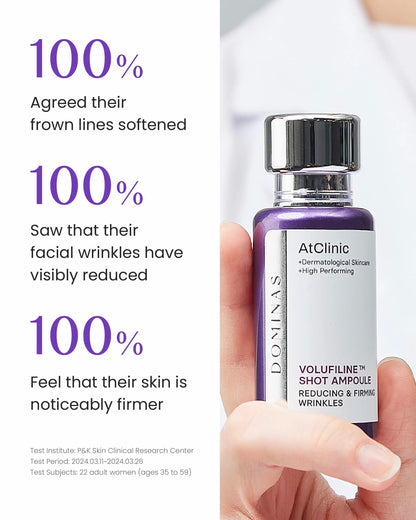 DOMINAS Atclinic Volufiline Wrinkle Shot Serum with 5% Volufiline & E-PDRN for Korean Skin Repair Reducing Wrinkles in 2 Weeks