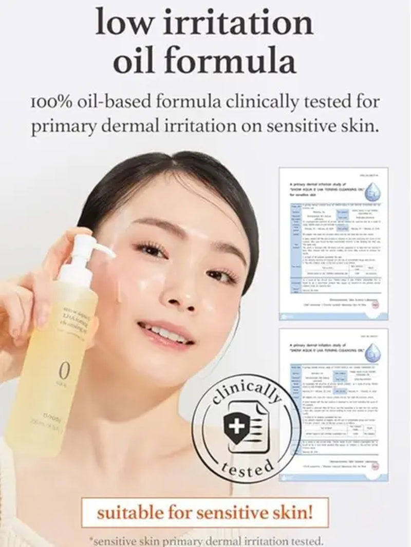 NOONI Korean Cleansing Oil - Snow Aqua 0 LHA Toning Pore Care Korean Facial Oil Cleanser, 6.76 Fl.Oz | Makeup Double Cleansing, Glass Skin, Eggie Skin, Blackhead Control, Pore Cleansing Oil for Face Makeup Remover Clear