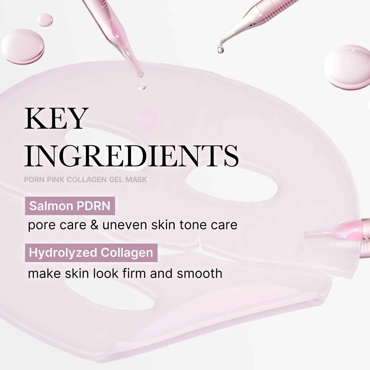 [Medicube] PDRN Pink Collagen Gel Mask 4 Sheets Salmon DNA Color Changing Pink Glow Collagen Facial Mask Korean Skincare