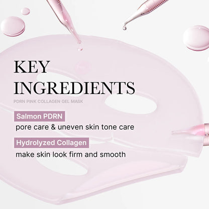 [Medicube] PDRN Pink Collagen Gel Mask 4 Sheets Salmon DNA Color Changing Pink Glow Collagen Facial Mask Korean Skincare