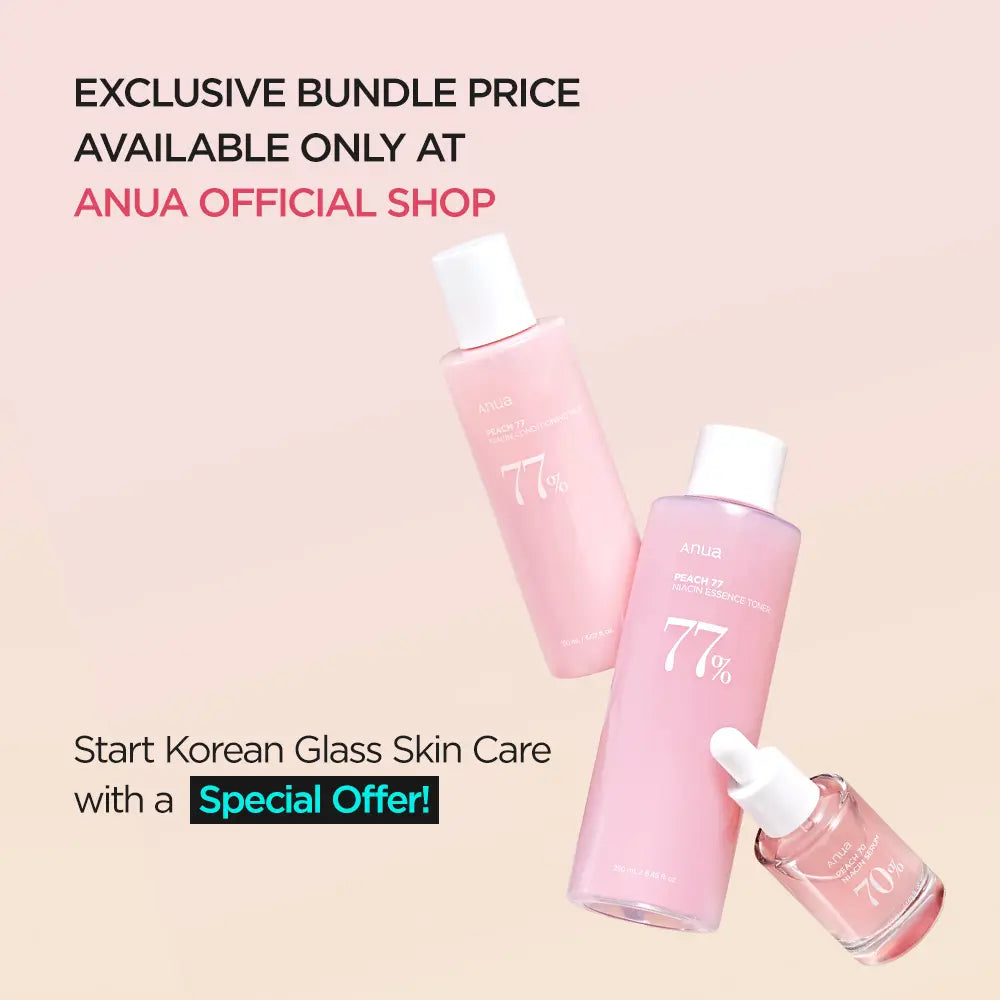 [Anua] BTS Pink Skincare Set (Milky Toner + Peach Niacinamide Serum + Lotion)｜Korean Skincare, Niacinamide Serum, Brightening, Moisture, Hydrate, Gentle