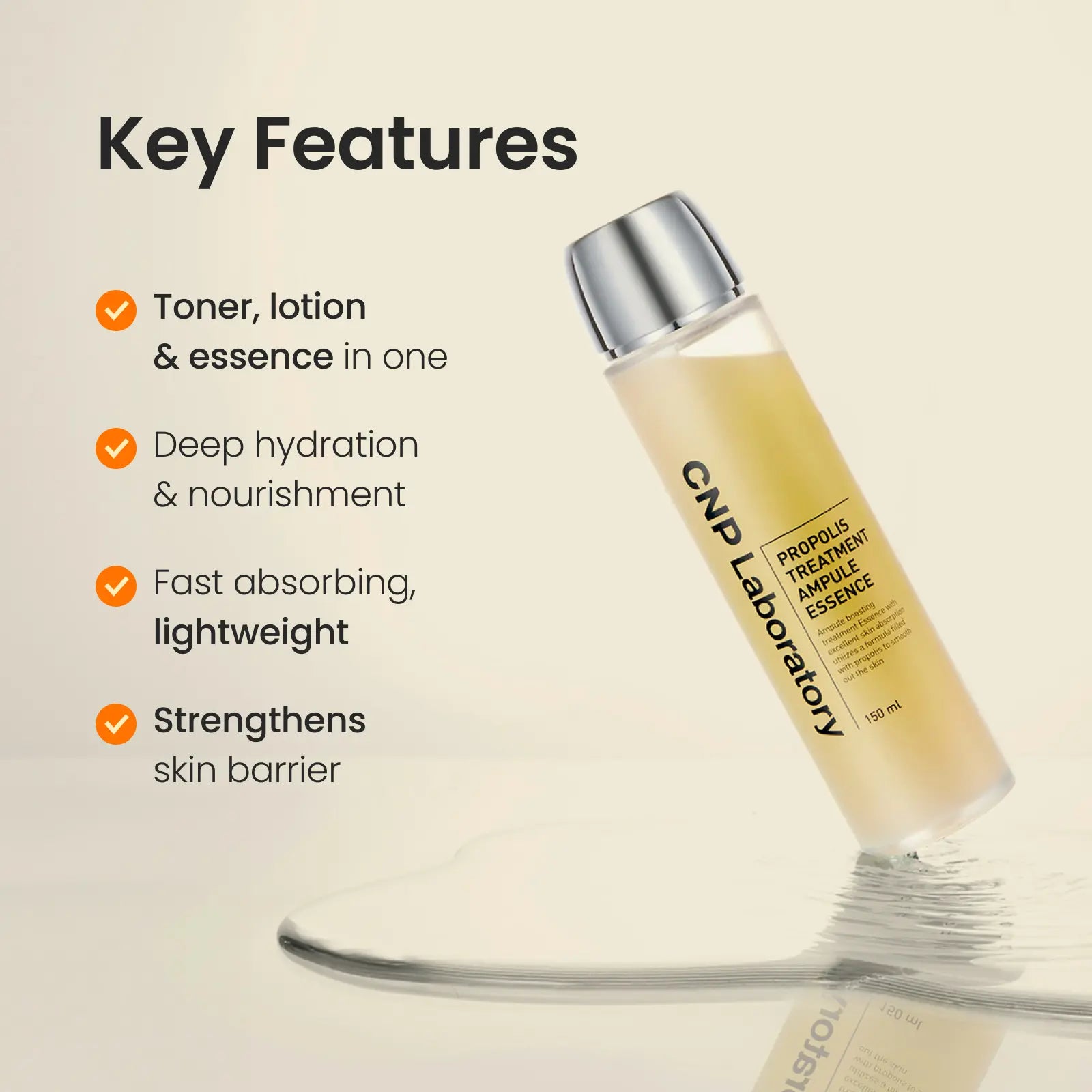Honey Ceramide Toner - Propolis Treatment Ampule with Hyaluronic Acid, Ceramide & Centella Asiatica for Sensitive, Dry Skin, Repair Essence, Anti-Redness & Soothing Care, Korean Skincare for Radiant Complexion (150Ml / 5.07 Fl. Oz)
