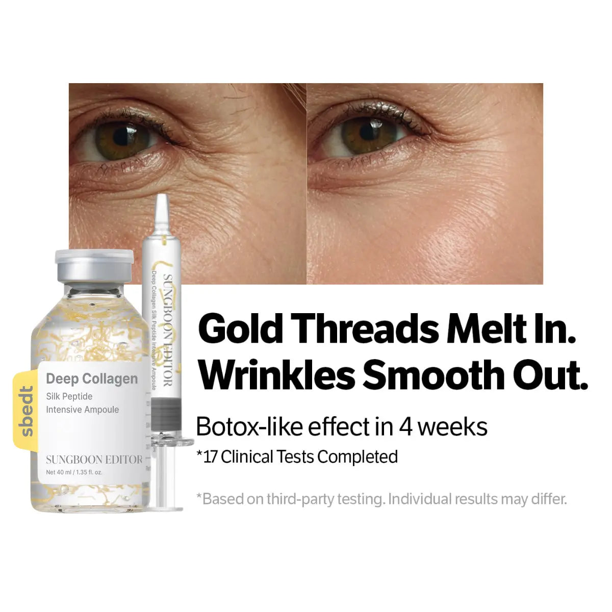 [Sungboon] Silk Lifting Peptide Ampoule | Wrinkle Care | Face-Lift at Home Serum with Peptides & Deep Collagen | Plumping, Smooth, anti Aging Korean Skincare (30Ml)