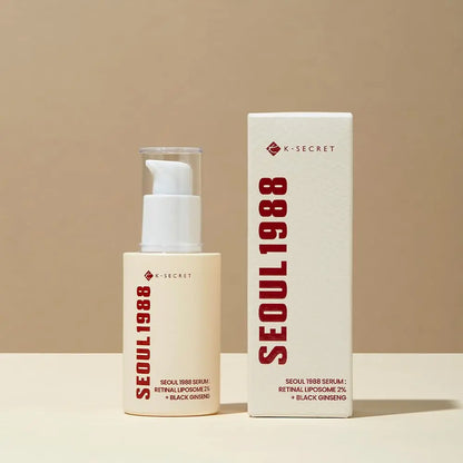 KSECRET SEOUL 1988 Serum : Retinal Liposome 2% + Black Ginseng, 30Ml/1.01Fl.Oz | 58% Black Ginseng Extract | Retinal Serum, Bakuchiol, Vitaminc&3Peptides for Wrinkle Care | Korean Skincare | Seoul1988 Comfort Nourishing Skin Repair