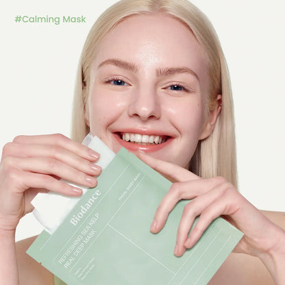 [Biodance Official] Sea Kelp Soothing Hydrogel Mask - Cooling, Sebum Control, Deep Sea Minerals 5%, Safe for Sensitive Skin, Skin Refreshing, Skin Repair, K-Beauty Facial Mask, Tiktok Exclusive (4Ea)