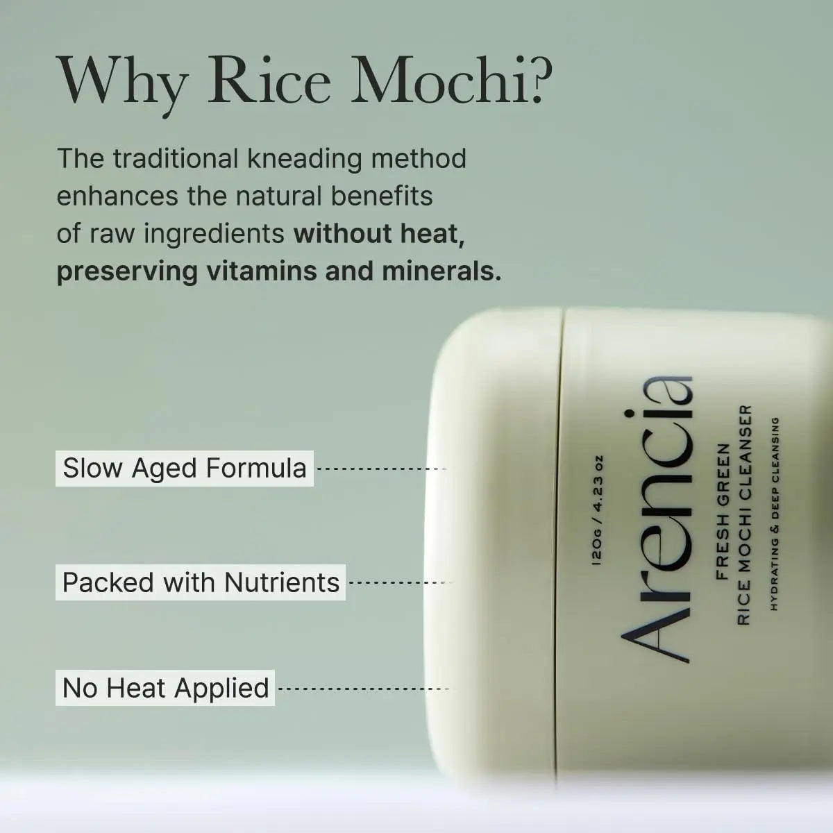 [ARENCIA] Korean Green Rice Mochi Face Cleanser - Face Mask, Foaming Cleanser, Gentle Scrub All in One - Deep Cleansing, Moisturizing, Pore Minimizing, Removing Blackhead- with Rice Water & Green Tea, Mugwort